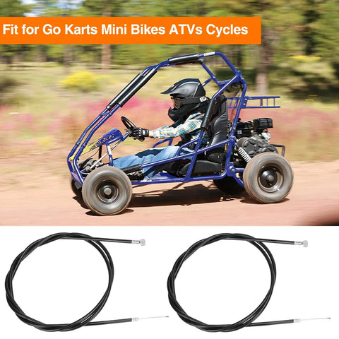 60 Inch Universal Throttle Cable Kit For Mini Bikes Go Karts ATVs And Scooters With One Quarter Inch Barrel End 2 Pack