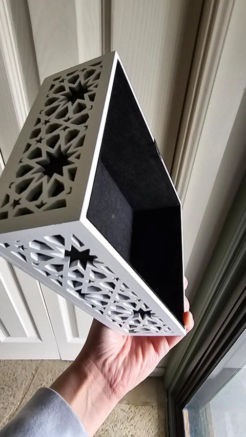 Handcrafted Moroccan Wood Doorbell Cover With Traditional Chime Box, Rustic Entryway Decor, 9.84 x 7.87 x 3.15 inch, intricate design