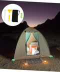 Glow In The Dark Tent Pegs Kit With Hammer And 5M Rope, 10 Steel Stakes For Camping, glowing tent in night landscape
