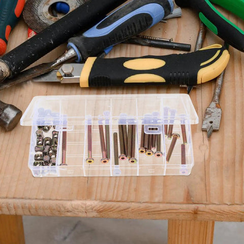 Heavy Duty M6 Hex Socket Head Cap Screws And Barrel Nuts Set For Furniture Fixing And Do It Yourself Projects in box on workbench