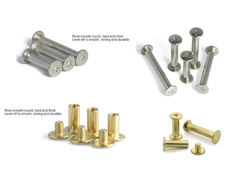 No Nonsense Heavy Duty Nickel Plated Chicago Screws Assortment Kit Featuring Phillips Head Binding Posts With M5 Sizes, 100 Piece Bookbinding Rivet Set.