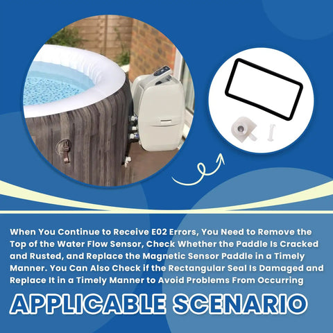 Water Flow Sensor Repair Kit With Pin For Coleman Lay Z Spa Tub Fix E02 Error Includes Replacement Magnetic Paddle Seal And Nylon Retaining Pin For Easy DIY Spa Maintenance on Lay-Z-Spa tub
