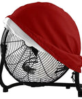 Heavy Duty Claret Red Fan Cover Built Like A Tank For 24 Inch Round Pedestal Floor And Wall Mount Industrial Fans With Hella Sturdy Oxford Fabric Keeps Dust And Moisture Out No Sweat Ever on a fan.