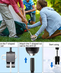 People setting up tent with Ice Anchor Drill Adapter Kit For Ice Fishing Shelters 11mm Drill Bit Compatible Includes Shelter Stake Nails