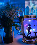 2 Pack Solar Fairy Lanterns For Garden Decor Hanging Glass Jar Mason Lanterns With Warm LED Light Cozy Whimsical Outdoor