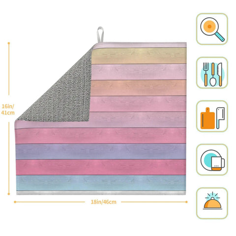 Wood Grain B Print Dish Drying Mat For Kitchen Counter Ultra Absorbent Microfiber Drying Pad Machine Washable Rack Mat 16x18 Inches