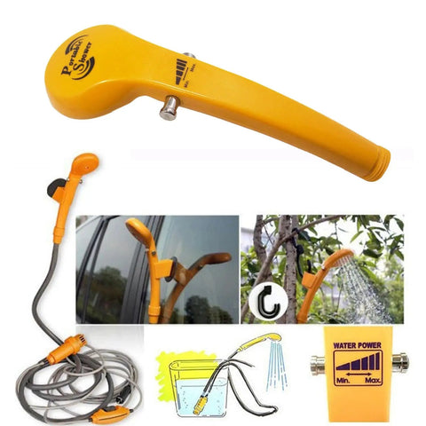 Portable Camping Shower Kit With 12V Pump Steady Water Flow ABS Body Outdoor Handheld Shower For Hiking Beach RV Travel
