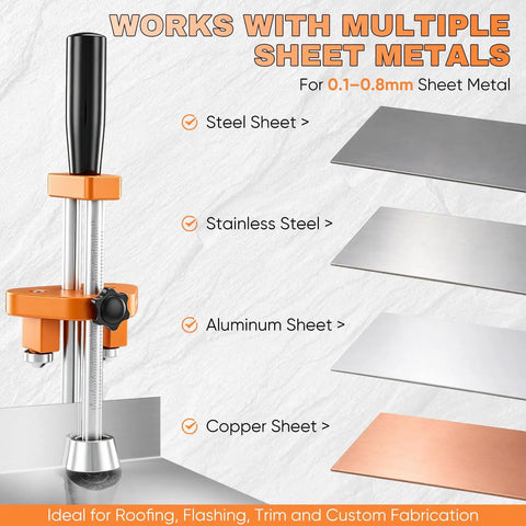 Handheld Five Inch Sheet Metal Bender Roller Tool Forms Crisp Edge Folds On Roofing Flashings Trim Panels And Shop Projects With Zero Fuss For Any Skilled Tradesman Crew