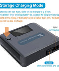 Six In One Display Battery Charger Hub For DJI Mavic 3 Series with LCD, showing storage charging mode, input port, and switch