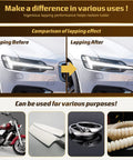Comparison of car headlight lapping before and after using 25-Piece Wet Dry Sandpaper Set with 1000 2000 3000 5000 7000 Grit