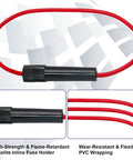 Beefy 250V Inline Fuse Holder Set With Six 6X30mm 1A Glass Fuses Bakelite Build High Heat Insulation Sweet Protection For Automotive Car Audio Gear And Home Projects Nifty Solution with red PVC wiring.