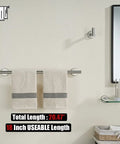 Stainless Steel Towel Bar 18 Inch Usable Length With Thick 0.8mm Tube And 2mm Posts Brushed Finish Wall Mount Rack For Bathroom