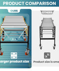 Product comparison of Heavy Duty 1000 Lbs Adjustable Roller Conveyor Table 25 Inches Wide with larger size on the left.