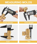 Digital Caliper 0-6 Inch With Big LCD Screen Auto On Off Feature Inch Millimeter Conversion Measuring Tool demonstrating diameter