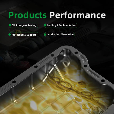 Easy Install Transmission Pan Kit With Gasket And Filter For 46RE 47RE 48RE Transmissions showing oil storage features