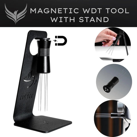 Magnetic WDT Tool For Espresso Puck Prep With 120 Degree Adjustable Angle Includes 0.25mm And 0.40mm Needles Pro Grade Espresso Accessory