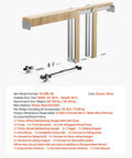 Pocket Door Frame Kit For 24 To 36 Inch Wide Doors 80 Inch High With Two Way Soft Close System, wood and galvanized steel parts