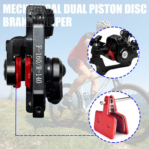 Aluminum Alloy Mechanical Disc Brake Caliper Set For Front And Rear Universal Fit For Folding Road Mountain And BMX Bikes