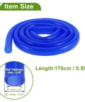 Blue Silicone Vacuum Hose 12mm ID, 16mm OD, 5.5Ft Length, 2mm Wall Thickness, High Temperature Automotive Vacuum Line For Turbo Boost