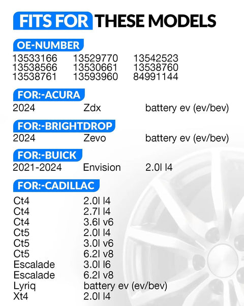 Rock Solid 433 Mhz Tpms Sensor Pre Programmed Tire Pressure Monitor fits Acura, BrightDrop, Buick, Cadillac models.