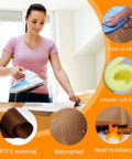 Woman using Nonstick PTFE Heat Press Pillow Set For Screen Printing And HTV Sublimation, Heat Resistant Up To 428F, 4 pack.