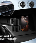 J1772 To Nacs Ev Charging Adapter For Tesla Model 3 Y X S Max 60 Amps Fast Charging Portable Level 2 Connector next to a phone.