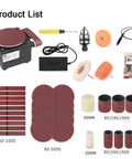 Heavy Duty Electric Belt Sander And Grinder With Variable Speed Control For Metal Wood Stone Work Includes Premium Polishing Kit and sanding belts