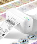 Bluetooth Thermal Label Printer For 4x6 Shipping Labels, Easy Setup, Reliable Performance visible printing a shipping label