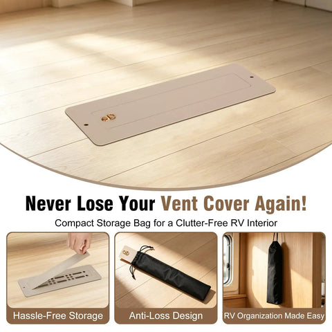 Beefy Rugged Aluminum RV Floor Vent Cover Kit 2x10 Magnetic Removable Floor Register Trap RV Heater Vent Replacement Pet Friendly