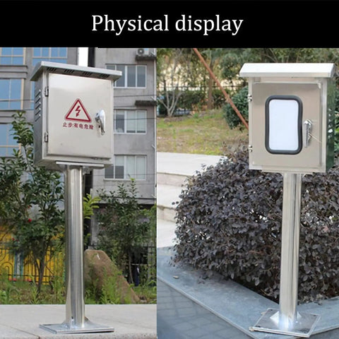 Outdoor IP67 Waterproof Stainless Steel Floor Mounted Electrical Junction Box Enclosure For Outdoor Use Beefy 50 Cm Height Distribution Box Weatherproof Corrosion Resistant Easy Install Secure Device Housing, floor-mounted