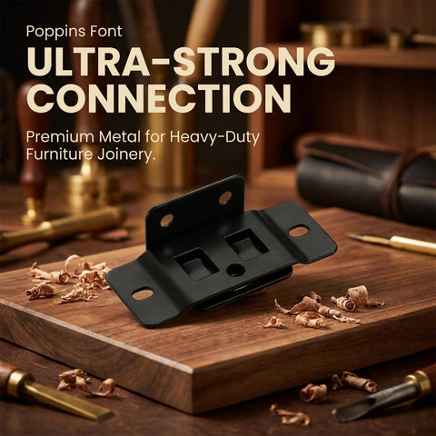 Heavy Duty 2 In 1 Quick Fitting Furniture Corner Bracket Made From Cold Rolled Steel With Safety Card Slot on wooden table