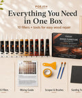 Straight Up Tough Wood Repair Paste With Crack Lock Formula And Easy Glide Blend Sticks For No Stress Furniture Fixing And Lasting Surface Renewal Collection Kit with 10 fillers and tools.