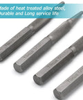 Heavy Duty Four Piece Nail Setter And Center Punch Set For Woodworking Projects With Precision Drill Marking Tools, heat treated alloy steel