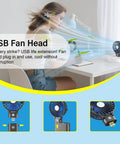 USB powered 10400mAh Portable Handheld Fan With All Day Battery Life Foldable Mini Personal Fan For Travel Beach Concerts