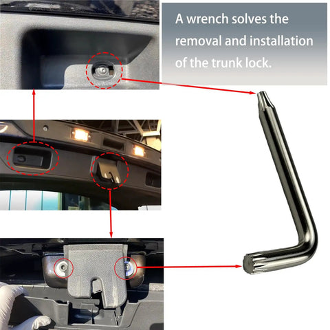 Trunk Latch Actuator Replacement For Volkswagen Tiguan Jetta Sportwagen Golf GTI Beetle And More with L-shaped wrench installation