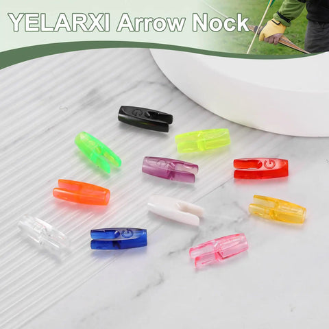 Assorted colors of Plastic Arrow Nocks For Archery 3.2mm ID 0.13 Inch Insert Double Lock Nocks For Carbon and Recurve Bow Replacement