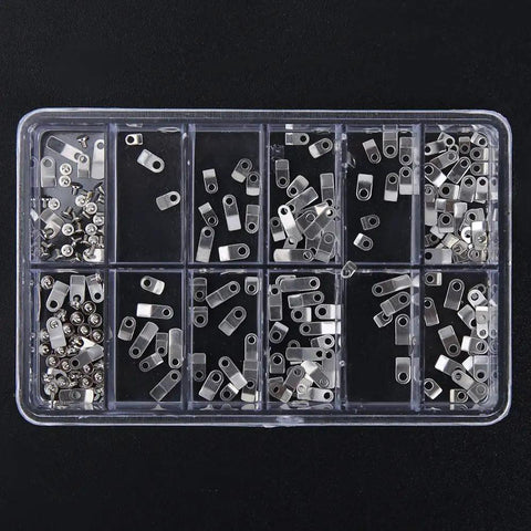 Watch Casing Clamp Set For ETA 2824 2836 2846 Movements With Screws Washers Gaskets in a transparent storage box