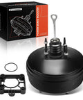 Direct Replacement Vacuum Brake Booster For Chevy Silverado 1500 Suburban Tahoe Avalanche Fits Cadillac Escalade 2010 2012 showing steel housing and mounting details.