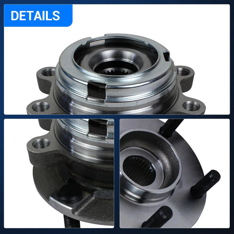 Front Wheel Bearing Hub Assembly For Nissan Altima 2007 2008 2009 2010 2011 2012 2.5L 5 Lug With ABS Bolt In Direct Fit OEM Grade Replacement
