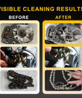 Visible cleaning results showcasing before and after parts cleaning with Heavy Duty Six Liter Ultrasonic Cleaner Featuring Built In Heater And Dual Frequency Sweep Tech.