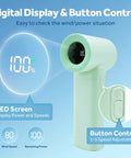 Portable Handheld Turbo Fan With 17400 RPM High Speed Mini Cooling Power 4500mAh USB Rechargeable 5 Gear Wind LED Display