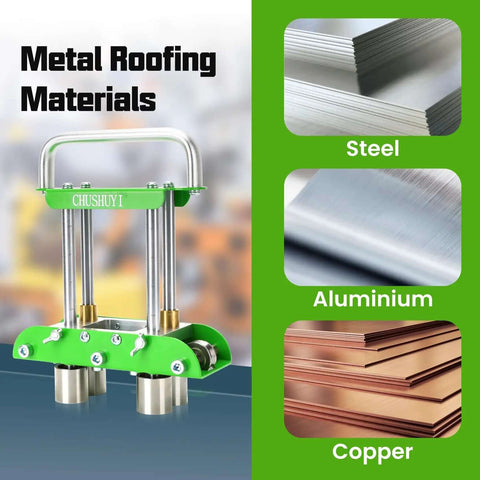 Lightweight Hand Sheet Metal Bender for Roofing Tools with Built In Metal Snips, designed for bending steel, aluminum, copper roofs