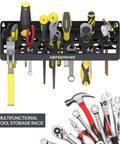 Wall Mount Tool Storage Rack With 51 Tool Holes For Screwdrivers, Wrenches, Pliers And More, Space Saving Utility Shelf.