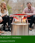 Heat Deflector Accessory For 19.5-Inch Bonfire With 3 Detachable Legs, Premium 304 Stainless Steel Shield in use outdoors