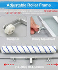 Adjustable Roller Frame of Heavy Duty Paint Roller Kit With Adjustable Extension Pole And Non Shedding Medium Nap Rollers For Walls Decks And Countertops No Fuss Flawless Finish Guaranteed.