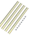 DIN Rail Slotted Iron Mounting Guide For Electrical Equipment 20 Inch By 1.4 Inch By 0.28 Inch Iridescent Finish 4 Pack Heavy Duty