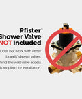 Pfister shower valve with a red not included symbol, essential for Three-Handle Tub And Shower Faucet Set With Metal Cross Handles.