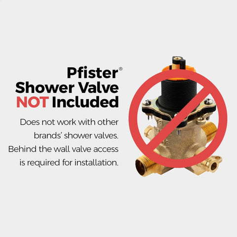 Pfister shower valve with a red not included symbol, essential for Three-Handle Tub And Shower Faucet Set With Metal Cross Handles.