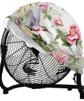 Hardcore Heavy Duty Fan Cover Fits 24 Inch Outdoor Industrial And Pedestal Models With Bold Hummingbird Floral Print on fan.
