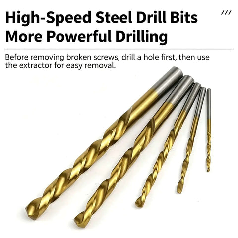 Get This Awesome 15 Piece Bolt Extractor Kit To Fix Broken Screws And Bolts Fast, Featuring Left Hand Drill Bits With Five Sizes Plus Backup Bits For Any Tough Job. High-speed steel drill bits, five sizes, for removing broken screws